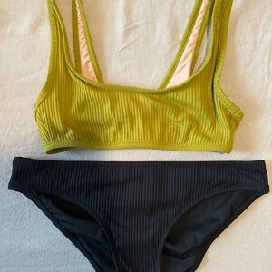 Cute Madewell ribbed bikini with removable pads